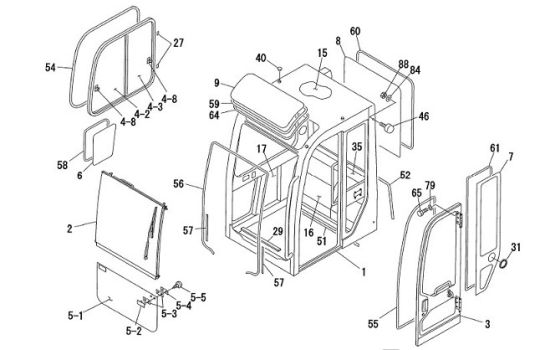Стекло лобовое верхнее HITACHI